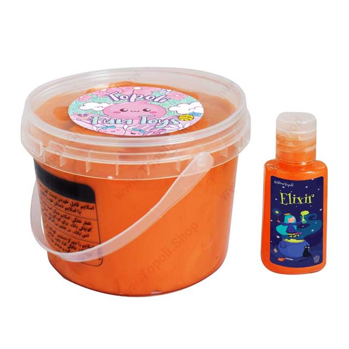 ژل بازی واتر متالیک نارنجی با محلول جادویی کد slime143